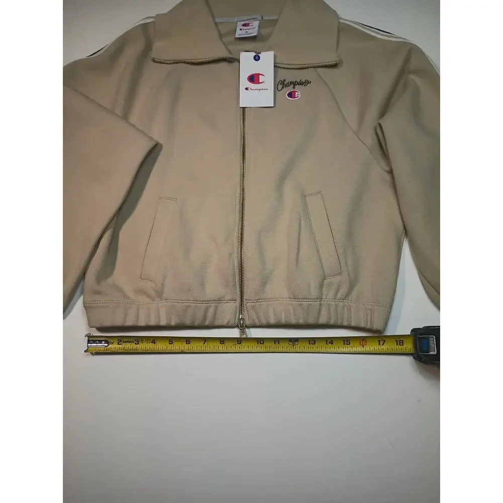 Stylish Champion Beige Full-Zip Track Jacket - Size Small NWT - Picture 3 of 7